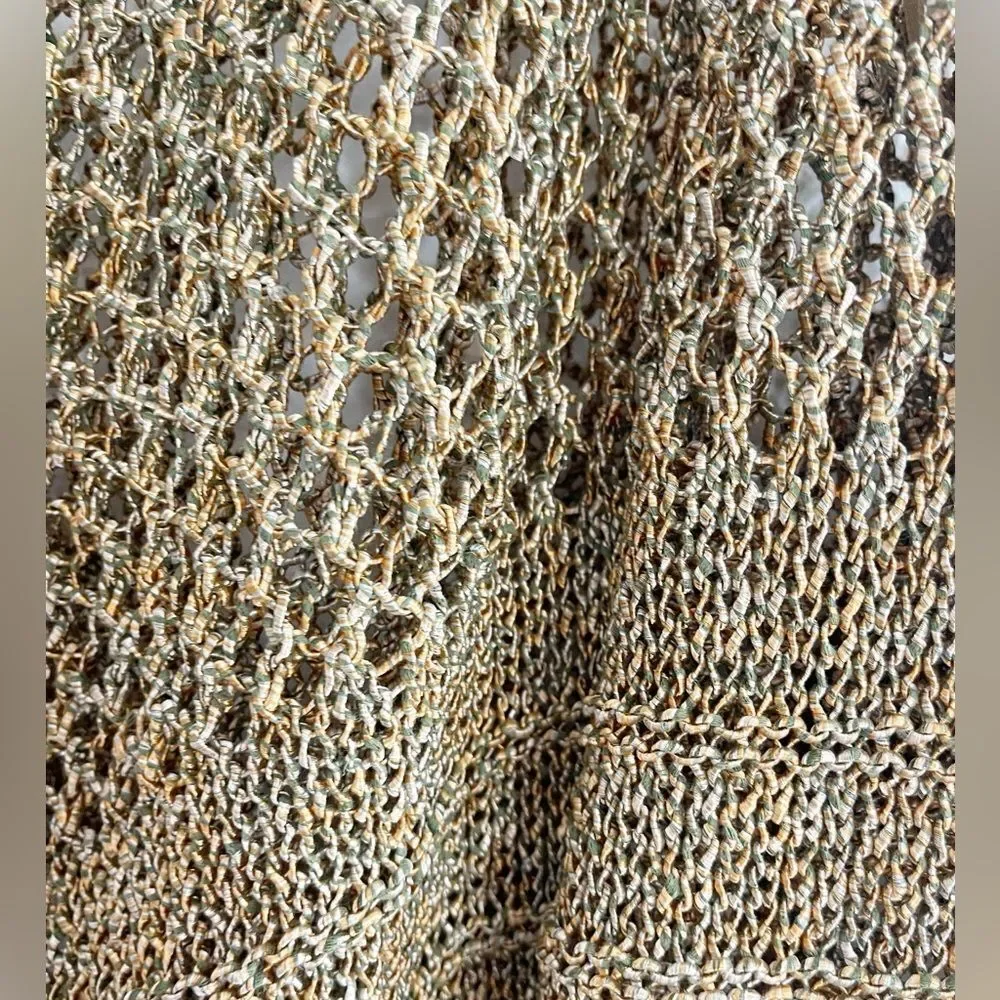 Free People Solaris Pullover sweater in brown crochet XL. NWT